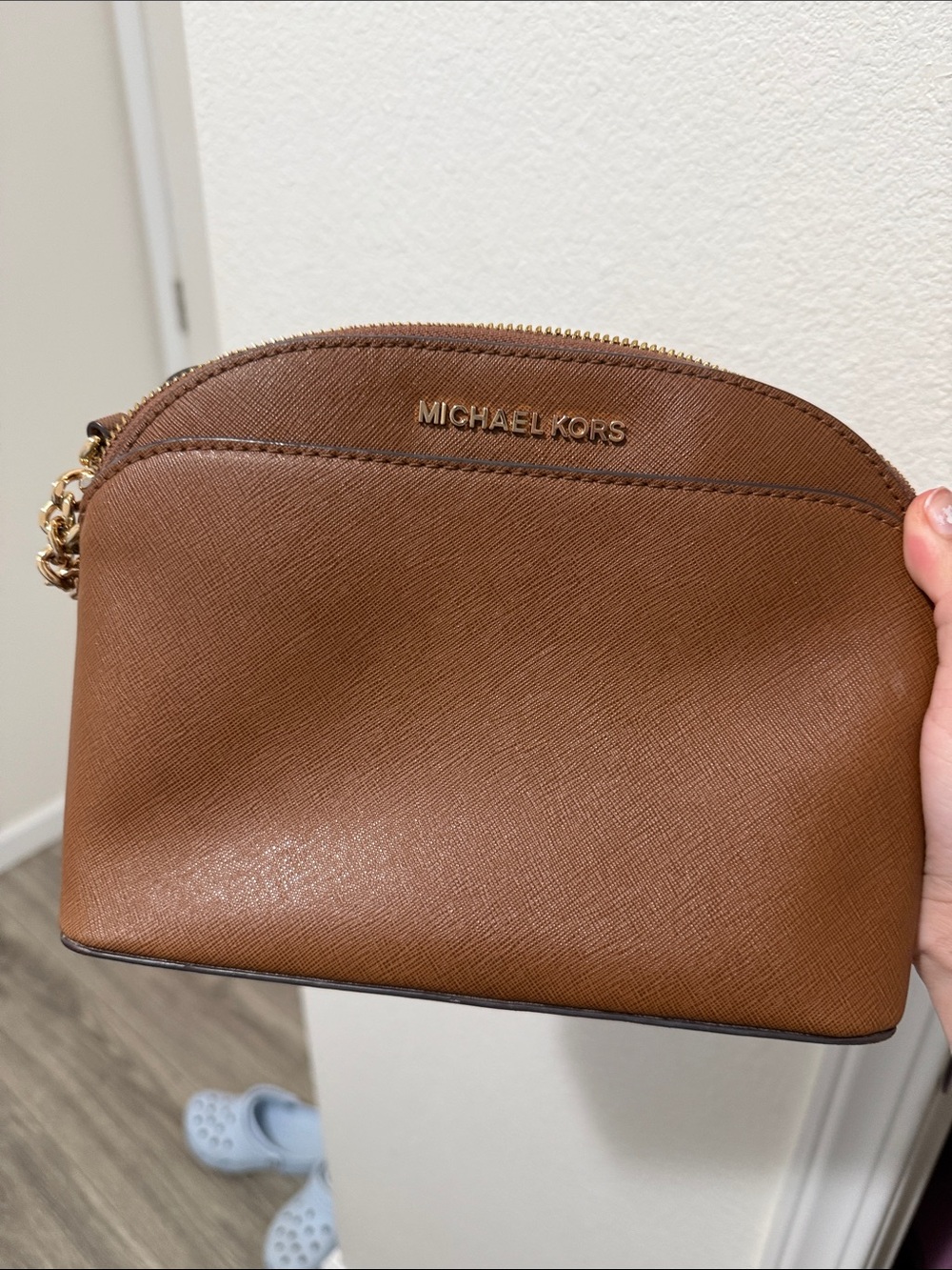 Michael Kors Cognac Saffiano Leather Crossbody Purse